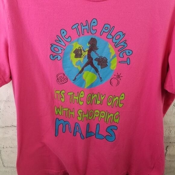 Pink Save the Planet Shirt Sleeve Tee. Size Xl. - Picture 4 of 7